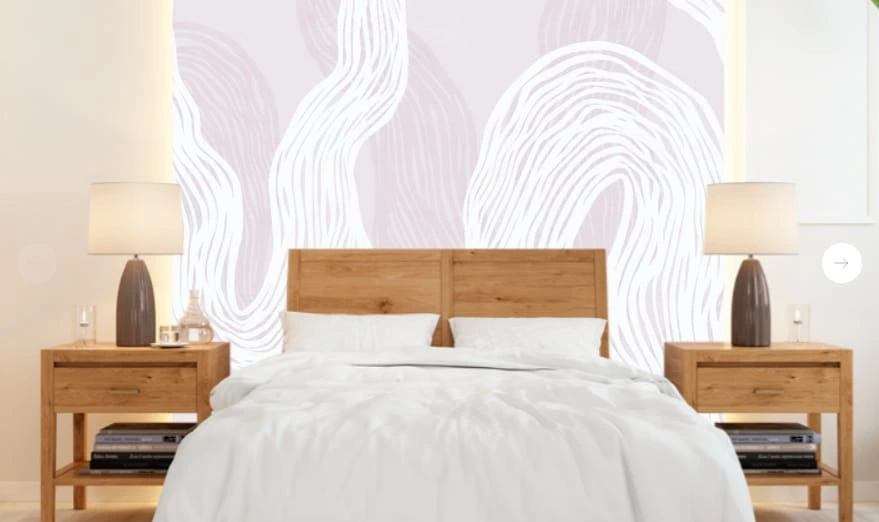 Фотообои и фрески в интерьере - графика, бежево-белая