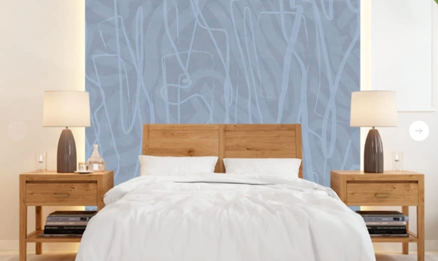 Фотообои и фрески в интерьере - графика, абстракция, синий, голубая