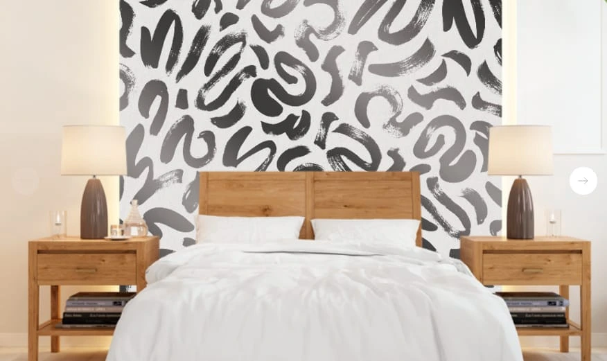 Фотообои в интерьере - графика, абстракция, черно-белые