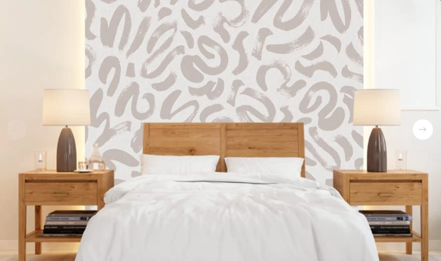 Фотообои и фрески в интерьере - графика, абстракция, бежевые