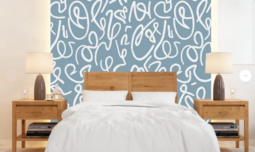 Фотообои и фрески в интерьере - графика, абстракция, синий, белые