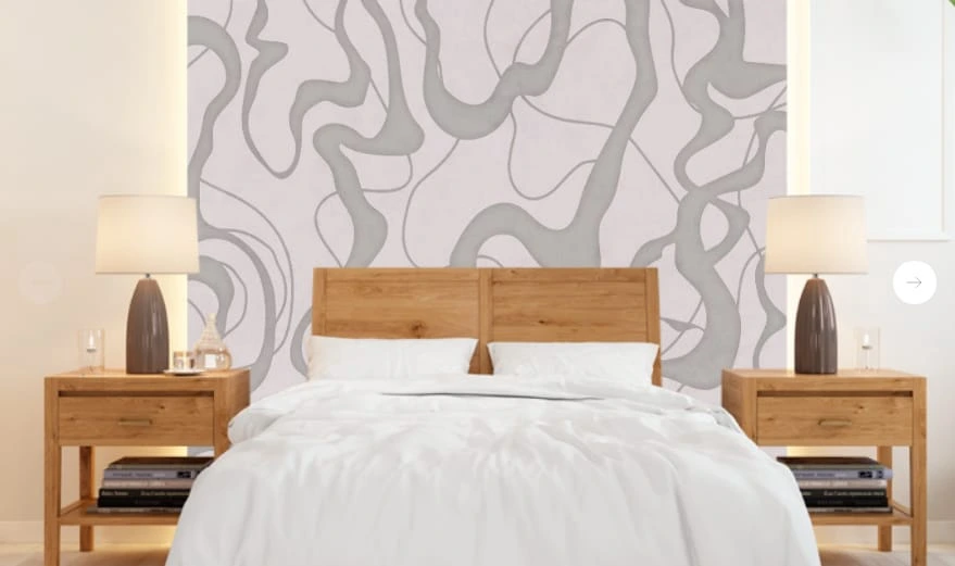 Фотообои и фрески в интерьере - графика, абстракция, бежево-серая