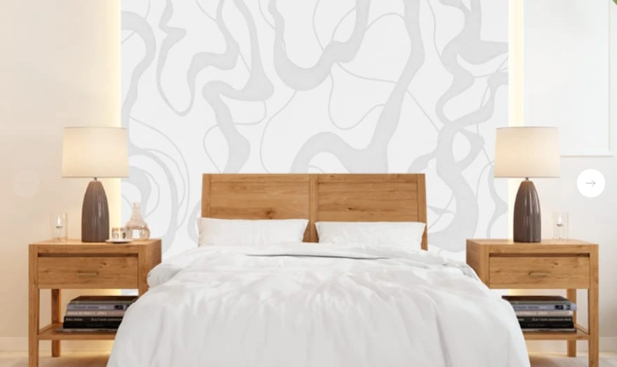 Фотообои в интерьере - графика, абстракция, светло серая, серые линии