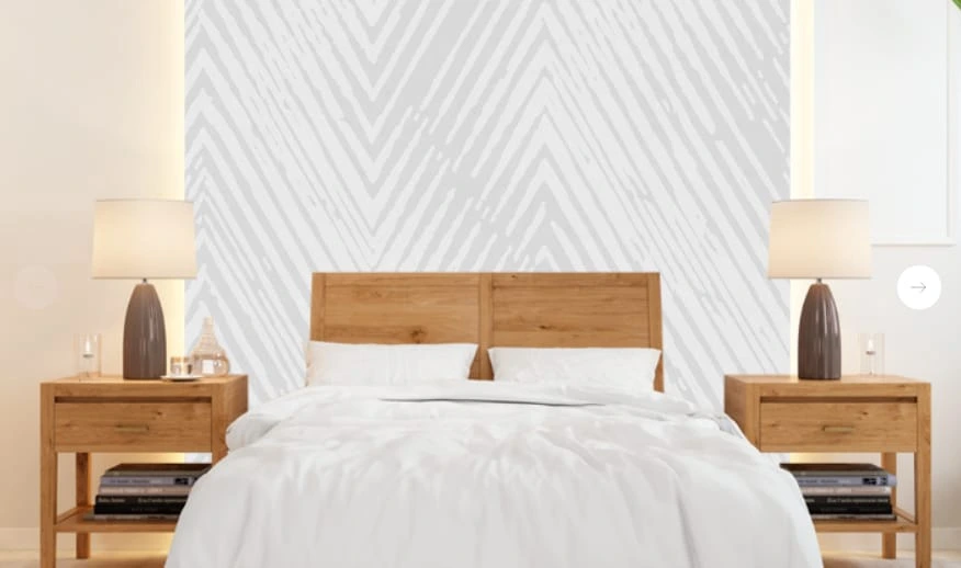 Фотообои в интерьере - графика, геометрия, светло серая, крупный рисунок