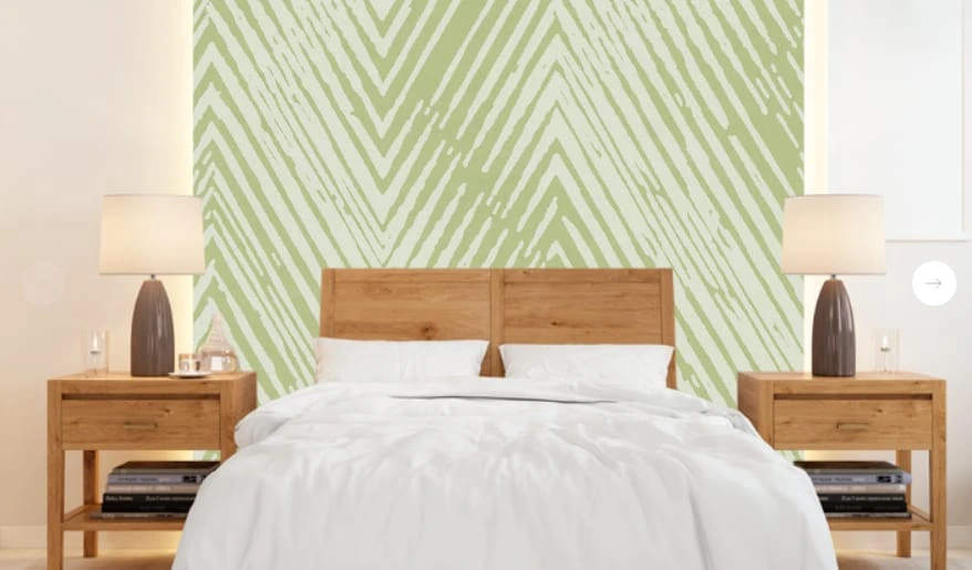 Фотообои и фрески в интерьере - графика, геометрия, светло зеленая, салатовая, крупный рисунок