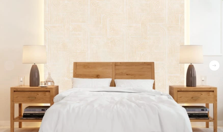 Фотообои и фрески в интерьере - графика, геометрия, бежевые, белые линии