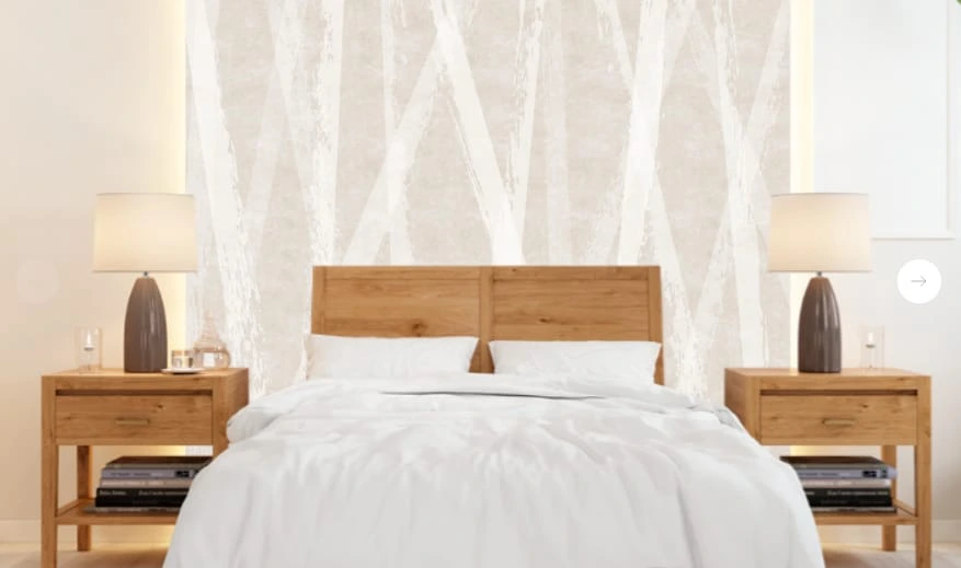 Фотообои и фрески в интерьере - графика, геометрия, светло бежевая, белые, вертикальные полосы