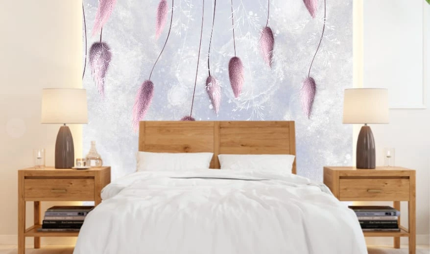 Фотообои и фрески в интерьере - современные, сиреневая, небо, листья, бутоны