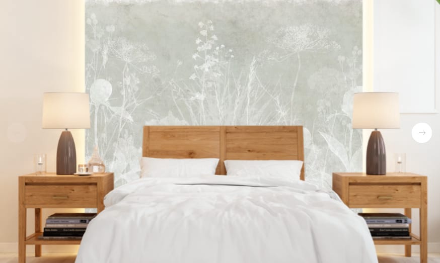 Фотообои и фрески в интерьере - современные, светло бежевые, трава крупная