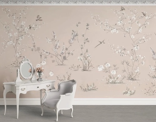 шинуазри, обои шинуазри, обои в стиле шинуазри, обои шинуазри с птицами