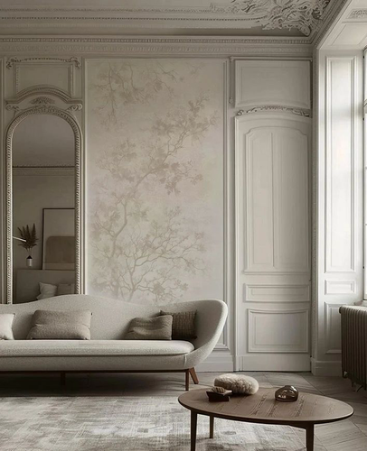 современные, ветки, листья, деревья, бежевые