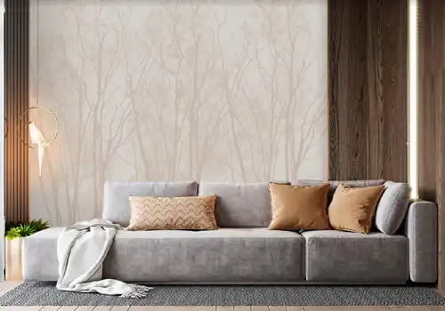 в гостиную, в кабинет, над диваном, в офис, картинки, бежевые, деревья, квадратные, графика