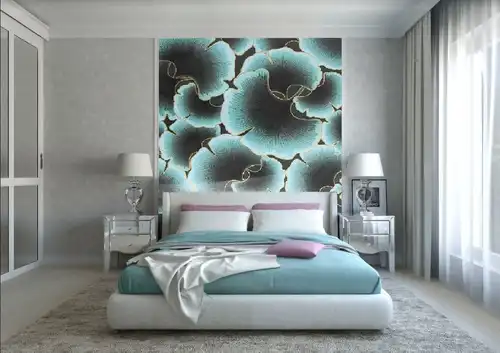 в детскую комнату, в спальню, над кроватью, квадратные, небольшие, бирюзовые, голубые, красивые