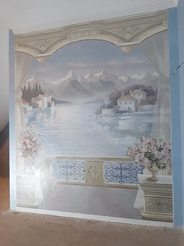 наши работы, арка голубая, терасса