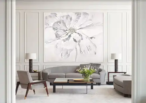 цветок белый, модерн, над диваном, в офис, минимализм, квадратные, небольшого размера, светлые, воздушные