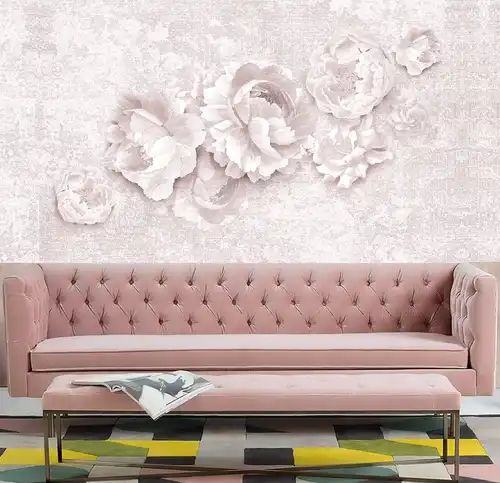 пионы, розовые, светлые, широкие