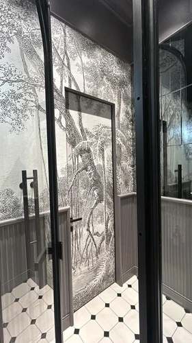 наши работы, графический пейзаж, парк, в ванную комнату