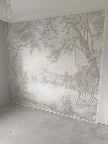 наши работы, лес, в тумане, светлый, силуэт леса