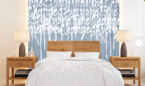 абстракция, абстрактные, абстракция на стену, бело-голубые, с текстом