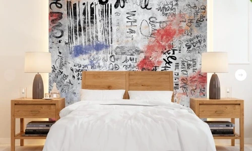 абстракция, абстрактные, абстракция на стену, черно белая, с красным, слова, буквы