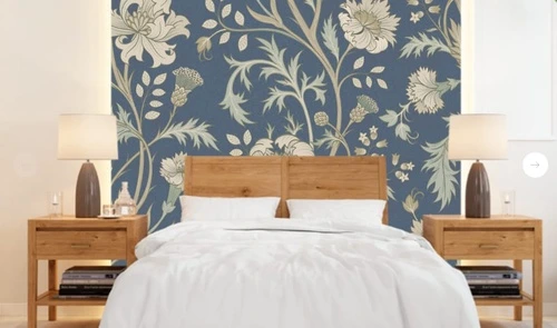 минимализм, узоры, с цветами, синий, бежевая