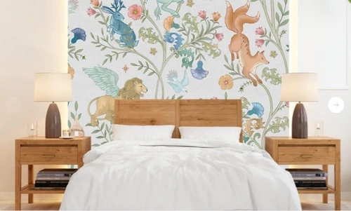 в детскую комнату, аниме обои звери, обои со зверюшками, обои с животными, голубая