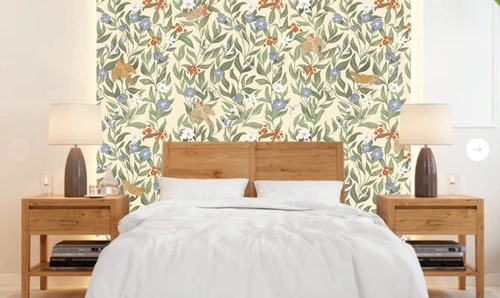 минимализм, узоры, с цветами, с листьями, с птицами, зеленая, синяя, красная