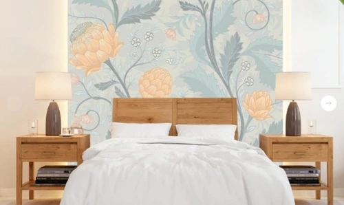 минимализм, с листьями, с цветами, зеленая, розовая, голубая