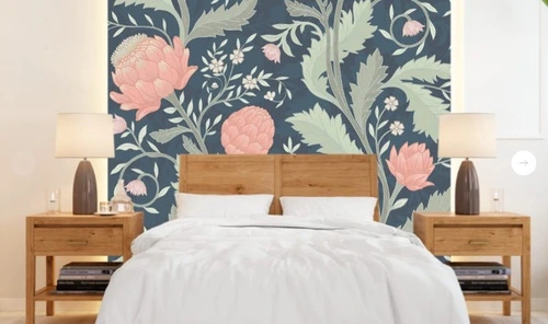 минимализм, с листьями, с цветами, зеленая, розовая, синяя, темная