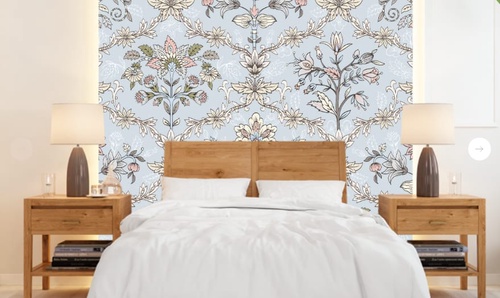 минимализм, узоры, с цветами, с листьями, бежевая, голубая