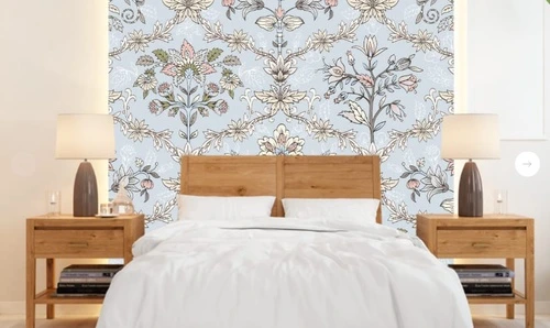 минимализм, узоры, с цветами, с листьями, бежевая, голубая