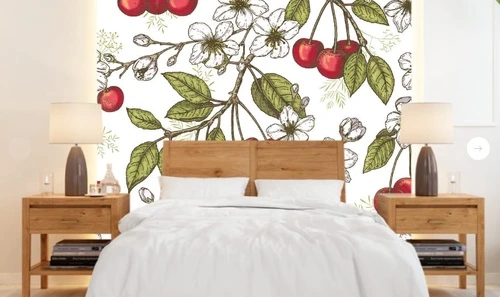 цветы, обои ягоды, обои с ягодами, ягоды фрукты обои, красивые обои ягод, обои с ягодами на стену, вишня, на белом фоне