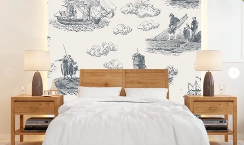 графика, нежная, черно-белая, корабль, на белом фоне