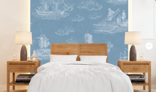 графика, белая, нежная, корабль, голубая