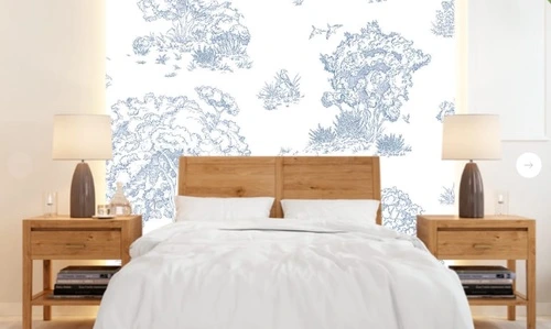 графика, голубая, на белом фоне, деревья, стильные, нежная