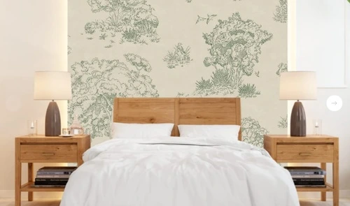 графика, бежевые, деревья, зеленая, нежная, стильные