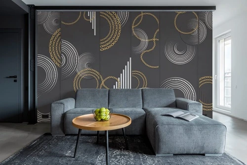 геометрия, серая, темные, темно серая, цепи, черные, золотые