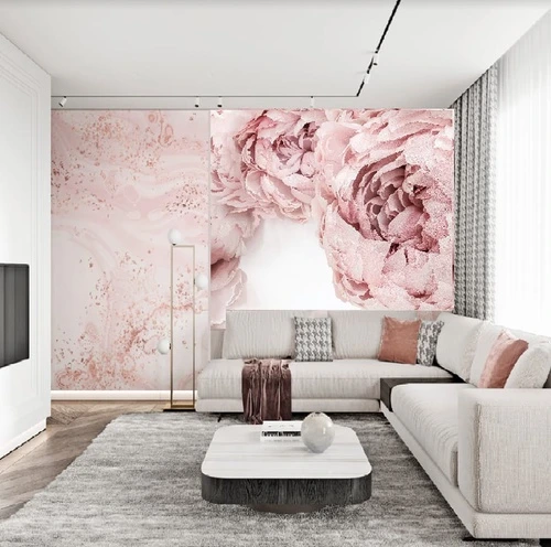 цветы, пионы, пудровые, светло розовая, крупные, красивые