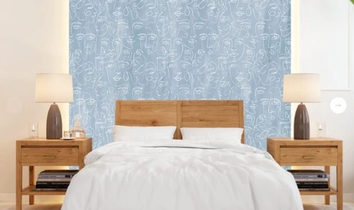 графика, голубая, лица