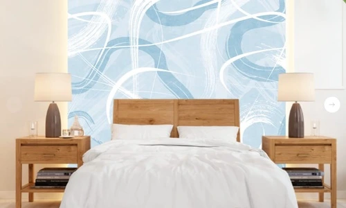 графика, голубая, белые линии