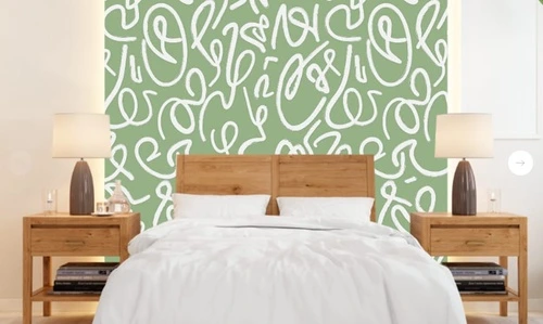 графика, абстракция, бело-зеленая