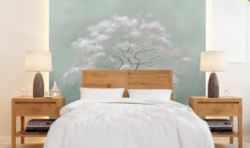 современные, дерево, на салатовом фоне, белое