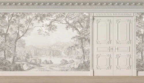 бежевые, лес в интерьере спальни, на стену лес, бежевый лес, светлые деревья, лес, бежевые деревья в лесу, новинки