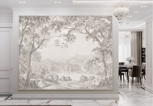 пейзаж, черно-белые, деревья, серый лес, в спальню, красивый лес, природа, лес на стену